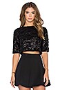 view 1 of 4 T-SHIRT CROPPED SEQUIN in Black