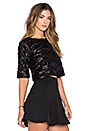 view 2 of 4 T-SHIRT CROPPED SEQUIN in Black