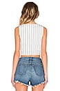 view 3 of 3 Tie Front Crop Top in Skinny Stripe