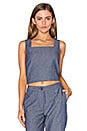 view 1 of 4 TOP CROPPED BOXED in Dark Chambray