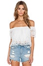 view 1 of 3 Blushing Lace Crop Top in White