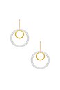 view 1 of 2 Circle Double Hoops in Clear & Gold