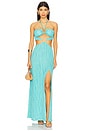 view 1 of 4 Double Loop Bandeau Long Dress in Aqua