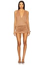 view 1 of 4 T Back Mini Dress in Brown