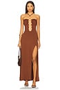 view 1 of 3 Halter Ring Long Dress in Brown