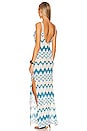view 3 of 5 Gold Trim Maxi Dress in Aqua