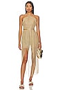 view 1 of 4 Dorada Cross Halter Long Fringe Dress in Gold Rush