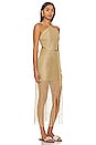 view 2 of 4 Dorada Cross Halter Long Fringe Dress in Gold Rush