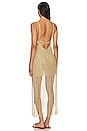 view 3 of 4 Dorada Cross Halter Long Fringe Dress in Gold Rush