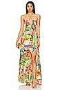 view 1 of 3 Birds Of Paradise Bandeau Cut Out Front Slit Dress in Multicolor