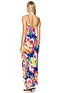 view 3 of 3 Tropical Illusions Fitted Side Slit Maxi Dress in Multi Blue