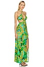view 2 of 3 Palm Island Halter Keyhole Cut Out Maxi Dress in Multicolor
