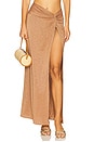 view 1 of 6 Twist Front Skirt in Brown