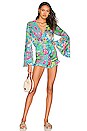 view 4 of 4 Bell Sleeve Romper in Multicolor