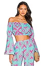 view 1 of 5 Off The Shoulder Flare Crop Top in Multicolor