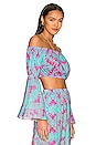 view 2 of 5 Off The Shoulder Flare Crop Top in Multicolor