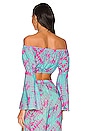 view 3 of 5 Off The Shoulder Flare Crop Top in Multicolor