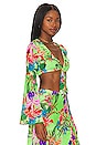 view 2 of 4 Bell Sleeve Crop Top in Luli Tropics