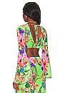 view 3 of 4 Bell Sleeve Crop Top in Luli Tropics
