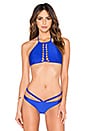 view 1 of 4 Kiss The Wave Halter Bikini Top in Electric Blue