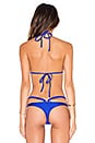 view 3 of 4 Kiss The Wave Halter Bikini Top in Electric Blue