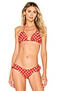 view 1 of 4 Macarena Wavy Triangle Bikini Top in Red