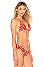view 2 of 4 Macarena Wavy Triangle Bikini Top in Red
