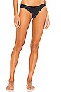 view 1 of 4 Lace Trim Wavy Ruched Bikini Bottom in Black