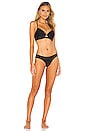 view 4 of 4 Lace Trim Wavy Ruched Bikini Bottom in Black