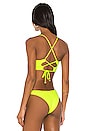 view 3 of 5 Peek A Boo Underwire Bikini Top in Neon Yellow