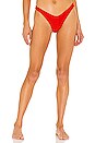view 1 of 4 High Leg Brazilian Bikini Bottom in Lava Red