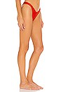 view 2 of 4 High Leg Brazilian Bikini Bottom in Lava Red