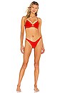 view 4 of 4 High Leg Brazilian Bikini Bottom in Lava Red
