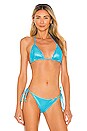 view 1 of 5 Triangle Bikini Top in Aquamarine