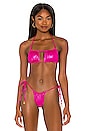 view 1 of 5 Multiway Scrunched Cup Bandeau Bikini Top in Ruby