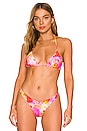 view 1 of 5 Triangle Bikini Top in Multi Pink