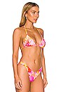 view 2 of 5 Triangle Bikini Top in Multi Pink