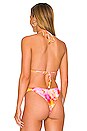 view 3 of 5 Triangle Bikini Top in Multi Pink