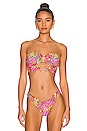 view 1 of 5 Double Loop Bandeau Crop Bikini top in Multicolor