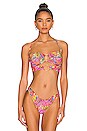 view 2 of 5 Double Loop Bandeau Crop Bikini top in Multicolor
