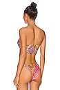view 4 of 5 Double Loop Bandeau Crop Bikini top in Multicolor