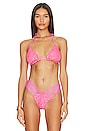 view 1 of 5 Chasing Stars Sequins Triangle Bikini Top in Pink