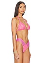 view 2 of 5 Chasing Stars Sequins Triangle Bikini Top in Pink