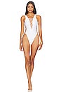 view 1 of 4 Hot Tropics Interlace Open Side One Piece Swimsuit in White