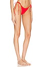 view 2 of 4 Luli Chic Seamless Tie Side Bikini Bottom in Red