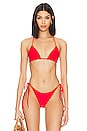 view 1 of 4 Luli Chic Seamless Triangle Bikini Top in Red