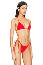 view 2 of 4 Luli Chic Seamless Triangle Bikini Top in Red