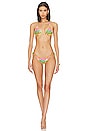 view 4 of 5 Palm Breeze Wavy Luxe Bikini Top in Multicolor
