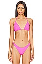 view 1 of 4 Wavy Baby Triangle Bikini Top in Blazing Pink