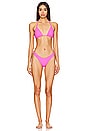 view 4 of 4 Wavy Baby Triangle Bikini Top in Blazing Pink